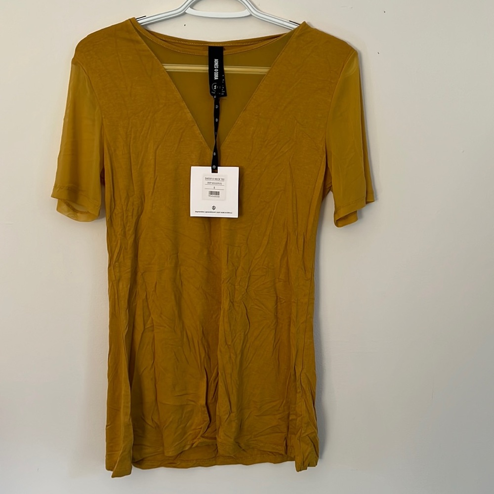 Agnes & Dora Sheer V neck Tee